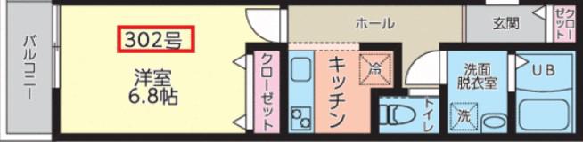 アイフラット(1K/3階)の間取り写真