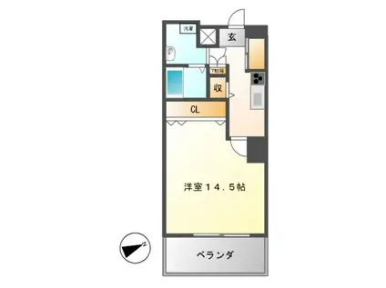 M・Mレジデンス(1K/7階)の間取り写真