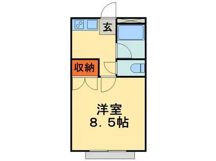 東千葉ハイリビング六番館(1K/4階)の間取り写真