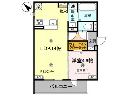 LAMAISON大池町(1LDK/2階)の間取り写真