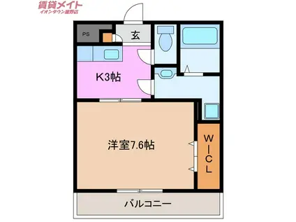 菰野ヒルズ(1K/1階)の間取り写真