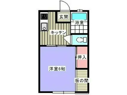 大熊ハイツ(1DK/1階)の間取り写真