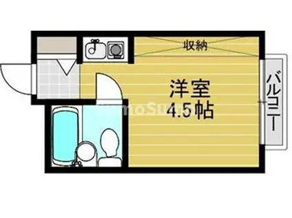 ピュア立花(ワンルーム/1階)の間取り写真