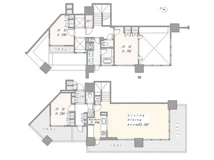 パークタワー横濱ポートサイド(3LDK/26階)の間取り写真