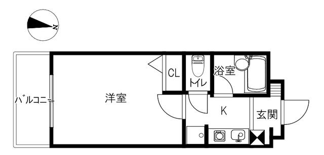 レイクランド大手町(1K/3階)の間取り写真