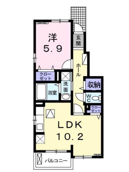 ベアトリーチェ(1LDK/1階)の間取り写真