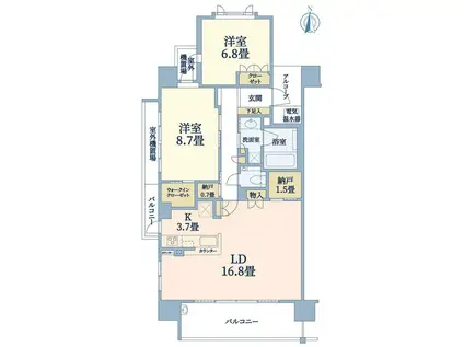 プラウド江坂サウスマーク(2LDK/14階)の間取り写真