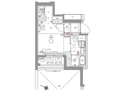 AZEST阪東橋II(ワンルーム/5階)の間取り写真