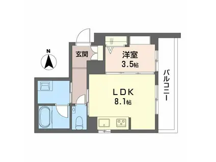 プロキオン大濠(1LDK/3階)の間取り写真