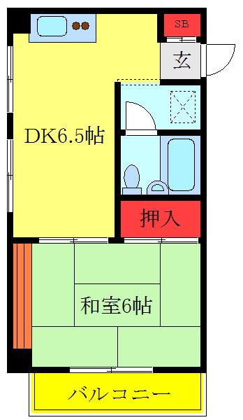 赤羽トナミビル(1DK/3階)の間取り写真
