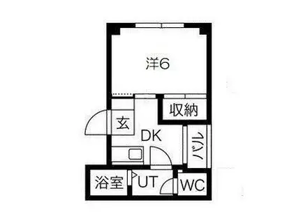エルパラッツォ新神戸(1DK/6階)の間取り写真