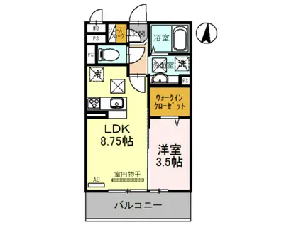 サンライズ湊II(1LDK/1階)の間取り写真