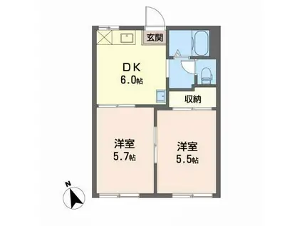 アネックス鈴木I(2DK/1階)の間取り写真