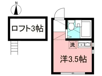 ライフピアウィル(ワンルーム/2階)の間取り写真