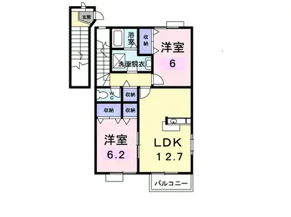 エルピーダMD棟(2LDK/2階)の間取り写真