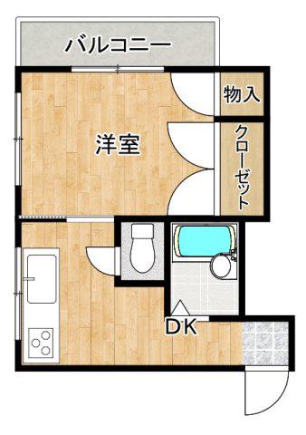 ハウスコスモス(1DK/3階)の間取り写真