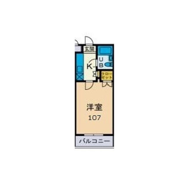 ユースピア本厚木(1K/1階)の間取り写真