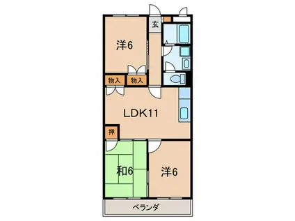 ハイツメルシー(3LDK/3階)の間取り写真