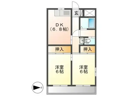 サンパレス(2DK/1階)の間取り写真