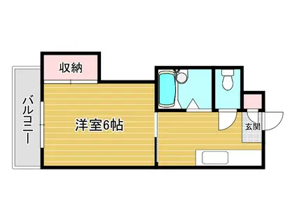 シャトレ境川II(1K/2階)の間取り写真