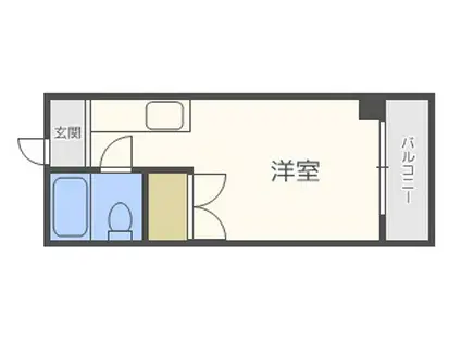 ヴィラ中村(1K/4階)の間取り写真