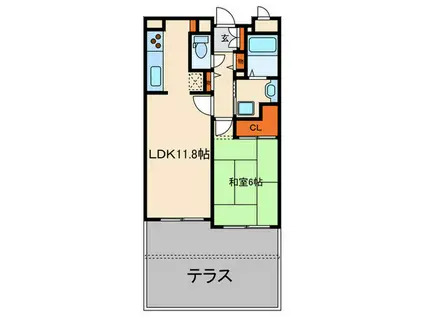 芦屋コンチェルト(1LDK/1階)の間取り写真
