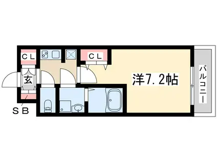 エスレジデンス新大阪ウエスト(1K/7階)の間取り写真