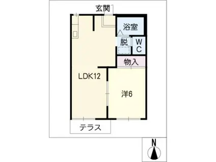月ヶ丘ハイツ(1LDK/1階)の間取り写真