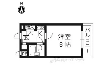 第20長栄イスズベル京都伏見(1K/3階)の間取り写真