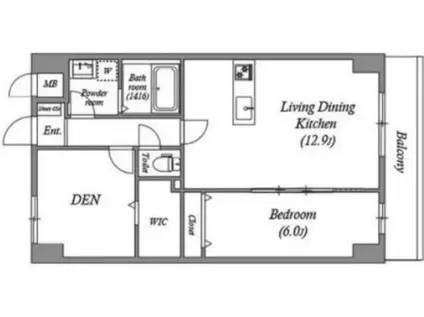 GROOVE豊中レジデンス(2LDK/1階)の間取り写真