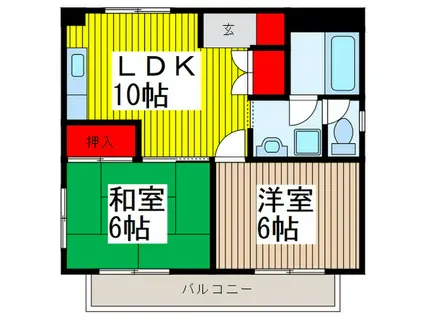 アゼリア・オオクボ(2LDK/3階)の間取り写真