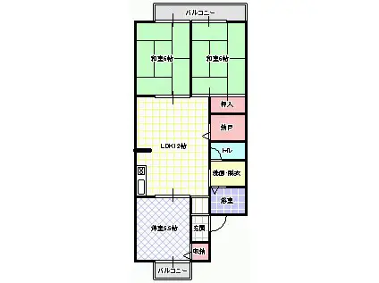 ゴールドヴァレイタウン(3LDK/1階)の間取り写真