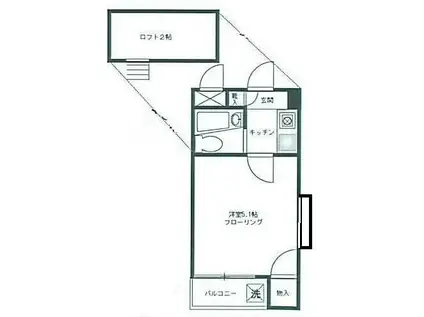 Mハウス向ヶ丘(1K/3階)の間取り写真