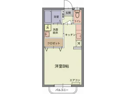 JR山口線 湯田温泉駅 徒歩17分 2階建 築20年(ワンルーム/1階)の間取り写真