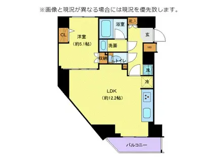 ジェノヴィア新御徒町スカイガーデン(1LDK/5階)の間取り写真