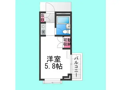 ファントム中百舌鳥(ワンルーム/4階)の間取り写真