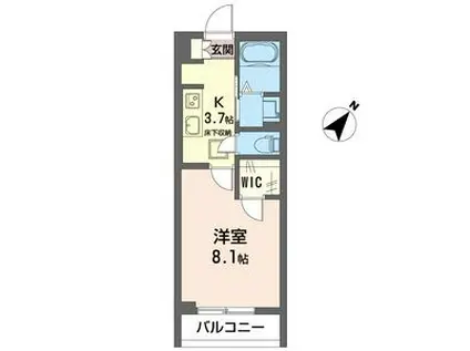 グランクラス潮見ST(1K/1階)の間取り写真