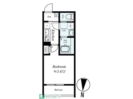 GRADUS伊勢原II(1K/3階)の間取り写真