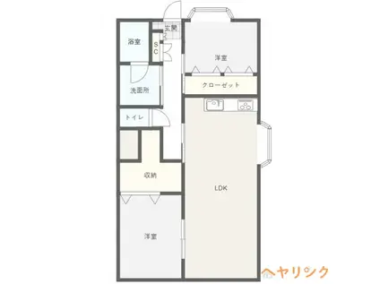 ファミーユ浅井(2LDK/3階)の間取り写真