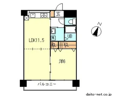 サンライズ(1LDK/5階)の間取り写真