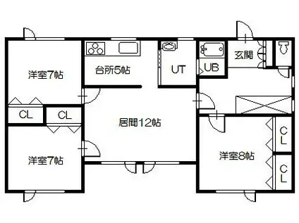 南6-26二戸(3LDK/2階)の間取り写真