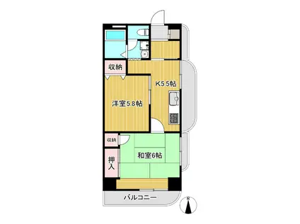 ハイシティロイヤル(2K/3階)の間取り写真