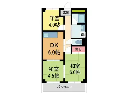 コーポ大社(3DK/2階)の間取り写真