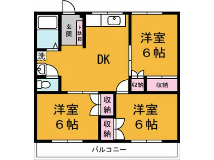 コーポ桜井(3DK/2階)の間取り写真