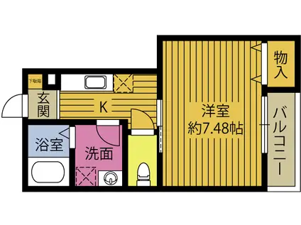 ミルフルール上人(1K/1階)の間取り写真