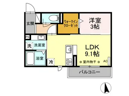 J.サイプレス B(1LDK/2階)の間取り写真
