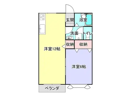 ラヴィレット(1LDK/2階)の間取り写真