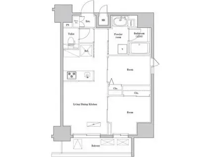 SPコート両国(2LDK/3階)の間取り写真