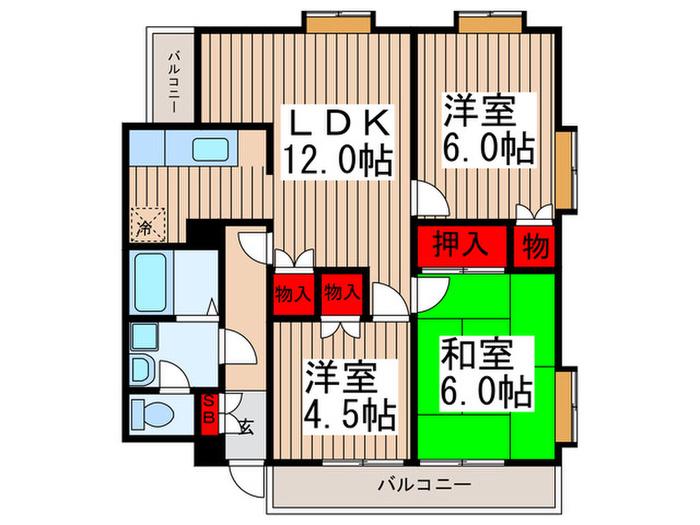 向島ホームズ(3LDK/2階)の間取り写真