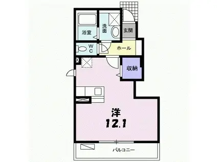 サニーヒル藤原台(ワンルーム/1階)の間取り写真